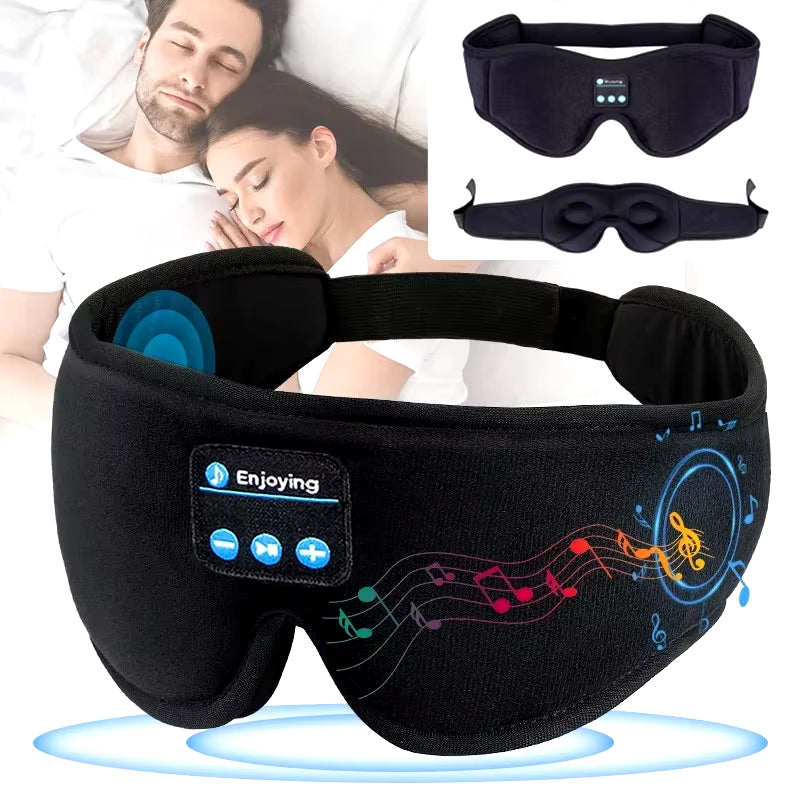 3D Eye Mask Bluetooth Music Play Sleeping Headphones with Built-In HD Speaker Mask for Sleep Headphones Wireless Air Travel 5.0