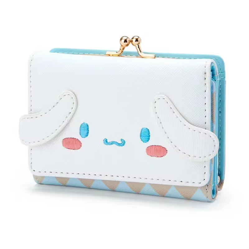 Sanrio Hello Kitty Bag Kawaii Cinnamoroll My Melody Kuromi Casual Fashion PU Leather Wallet Cute Folding Card Bag Birthday Gifts